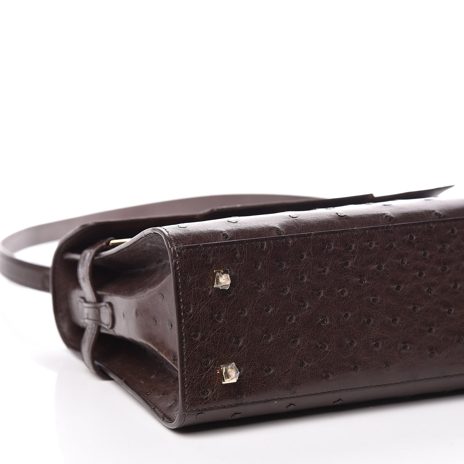 Delvaux Ostrich MM Tempete Satchel Brown 5 of 9