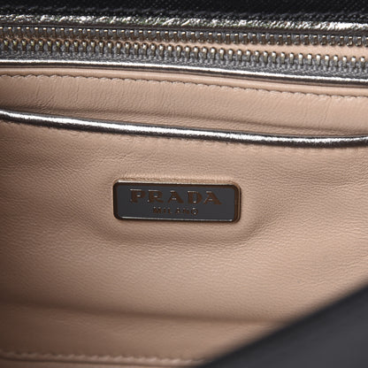 Prada Saffiano Turnlock Chain Shoulder Bag Black 5 of 12