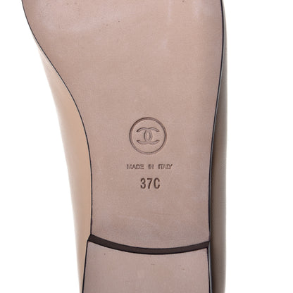 Chanel Lambskin CC Cap Toe Ballerina Flats 37 Beige Black 6 of 8