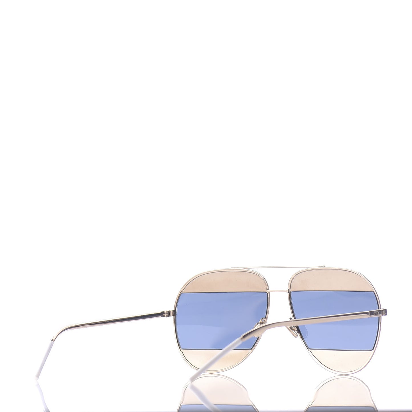 Split 1 Aviator Sunglasses Silver Blue