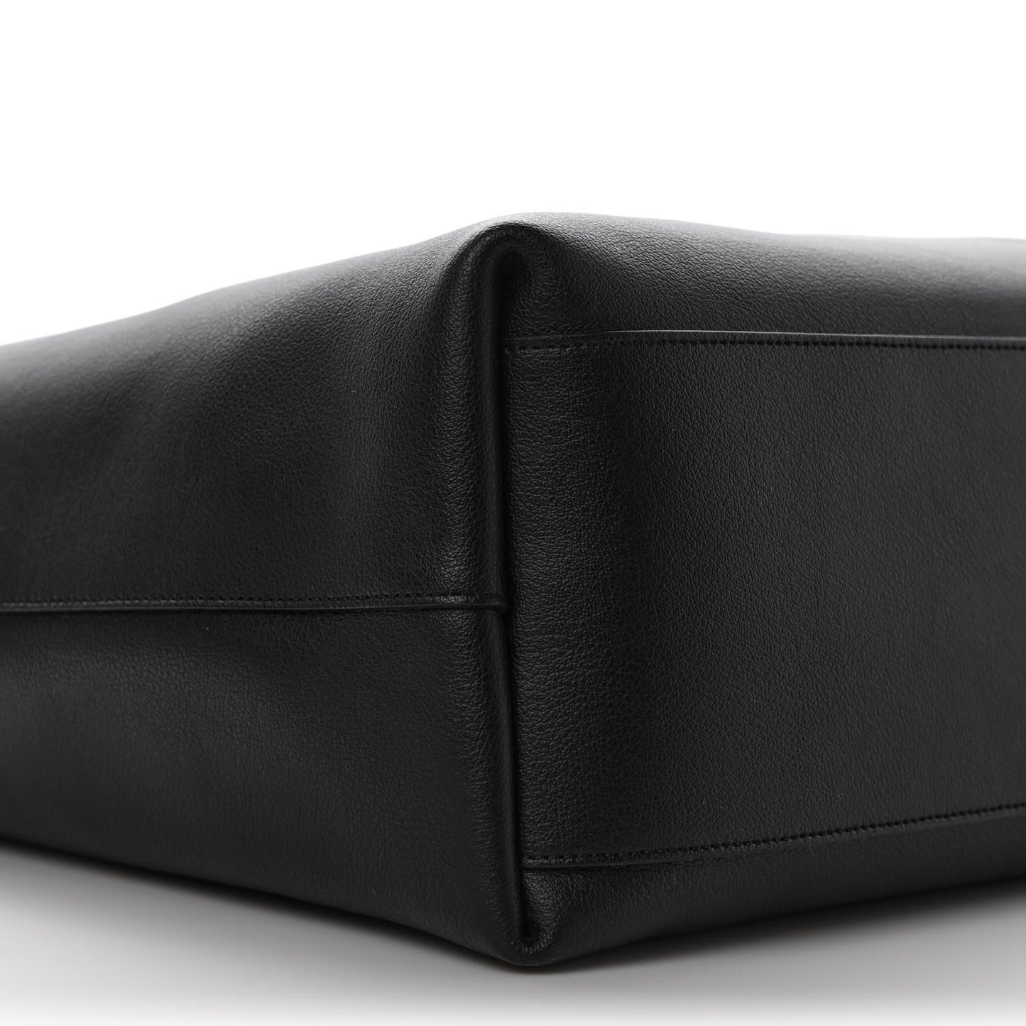 Calfskin Bold Shopping Tote Black