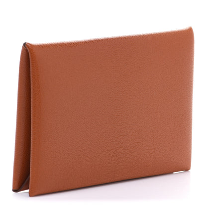 Hermes Chevre Mysore Calvi Card Case Cuivre 3 of 8
