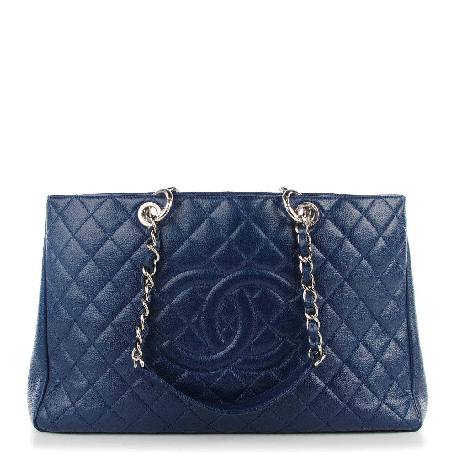 Chanel Caviar Quilted XL Grand Shopping Tote GST Navy Blue 1 of 7