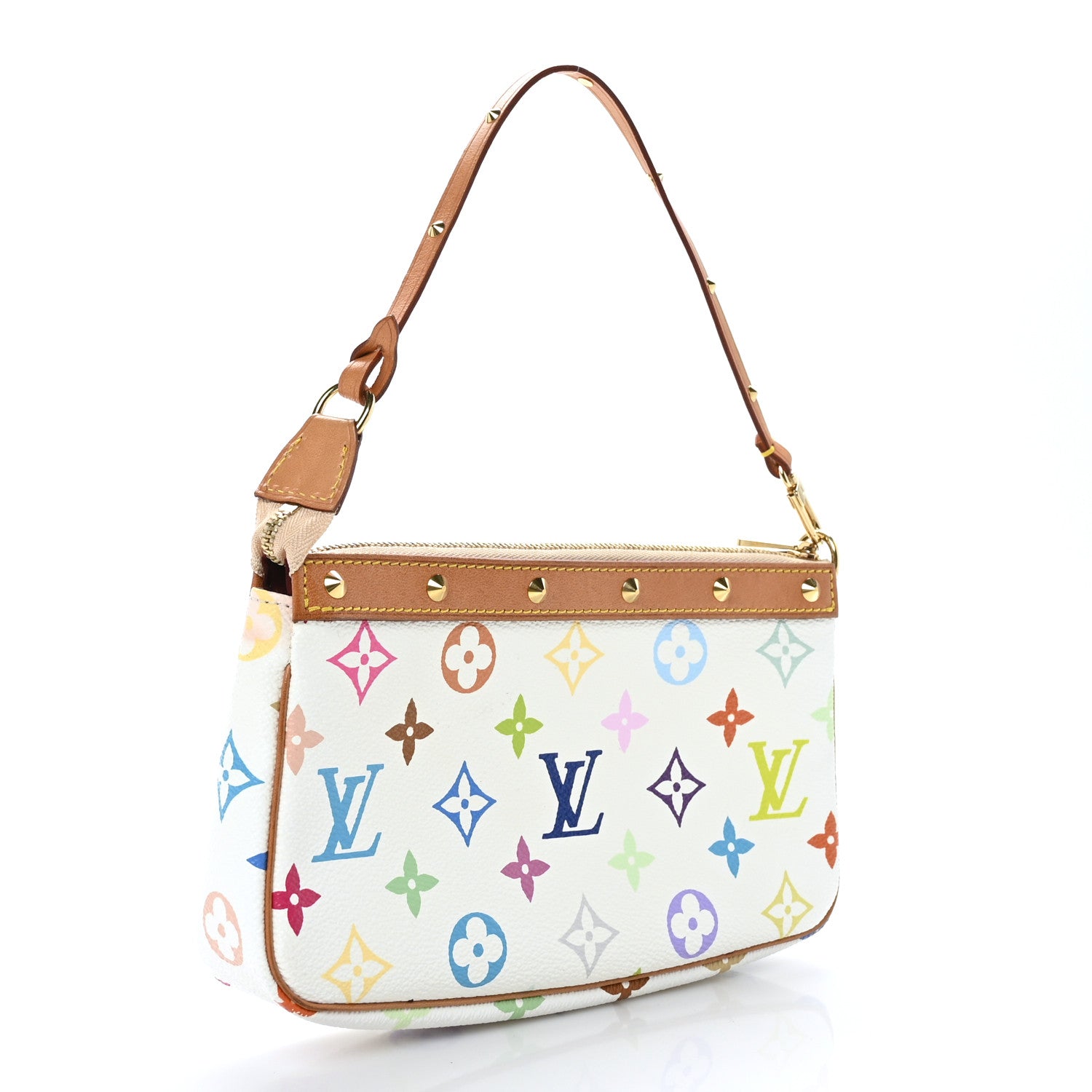 Louis Vuitton Monogram Multicolor Pochette Accessories White 3 of 10