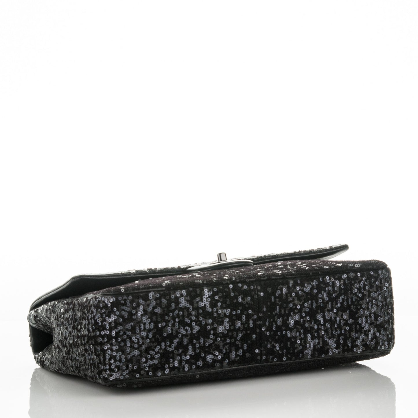 Sequin Lambskin Jumbo Moonlight on Water Flap Black
