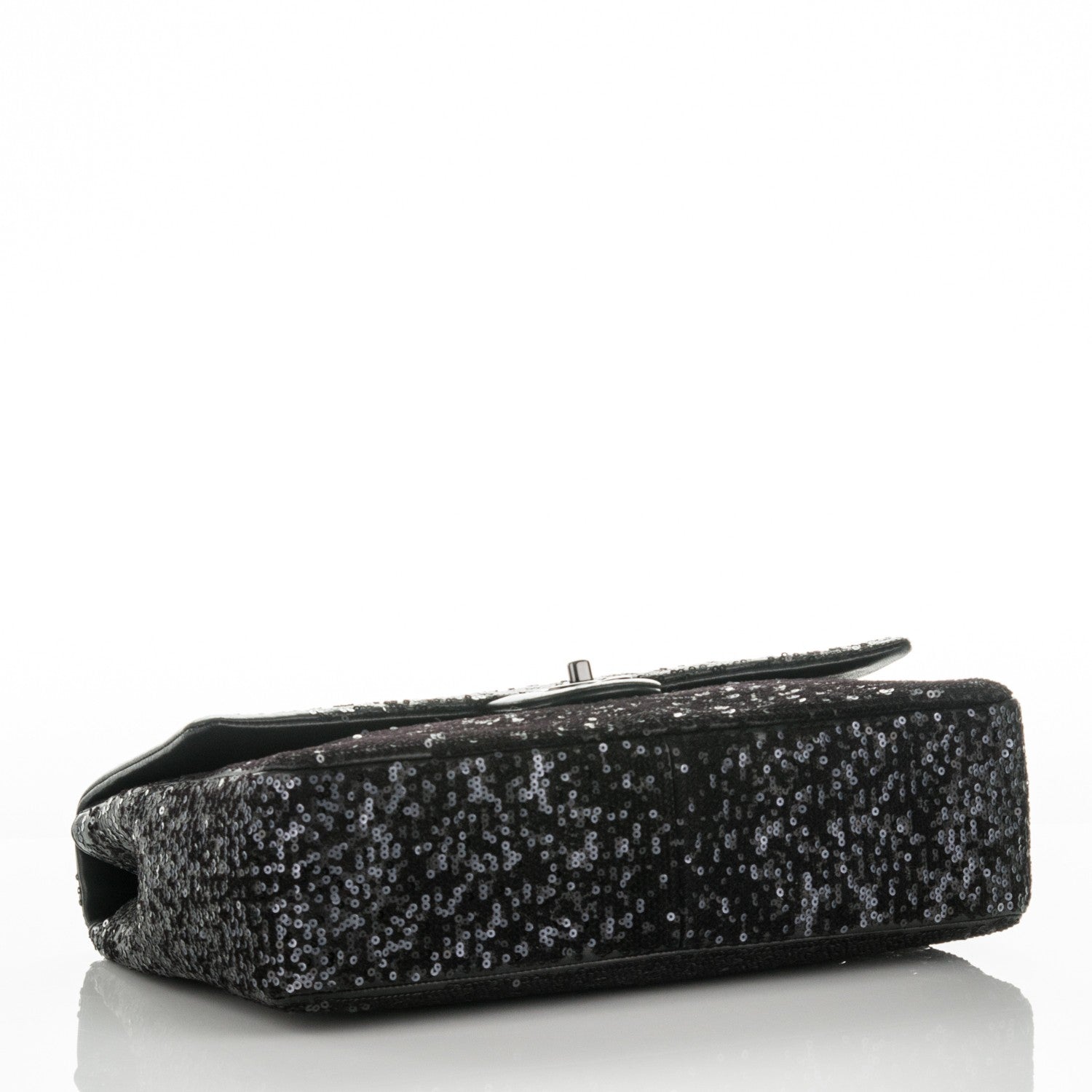 Chanel Sequin Lambskin Jumbo Moonlight on Water Flap Black 4 of 8