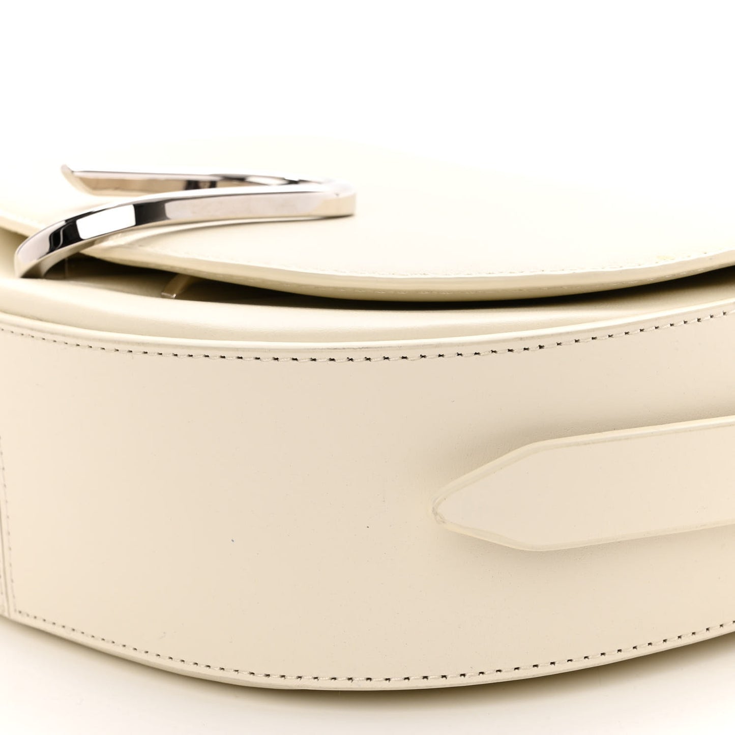 Calfskin Alix Saddle Crossbody Bag Off White