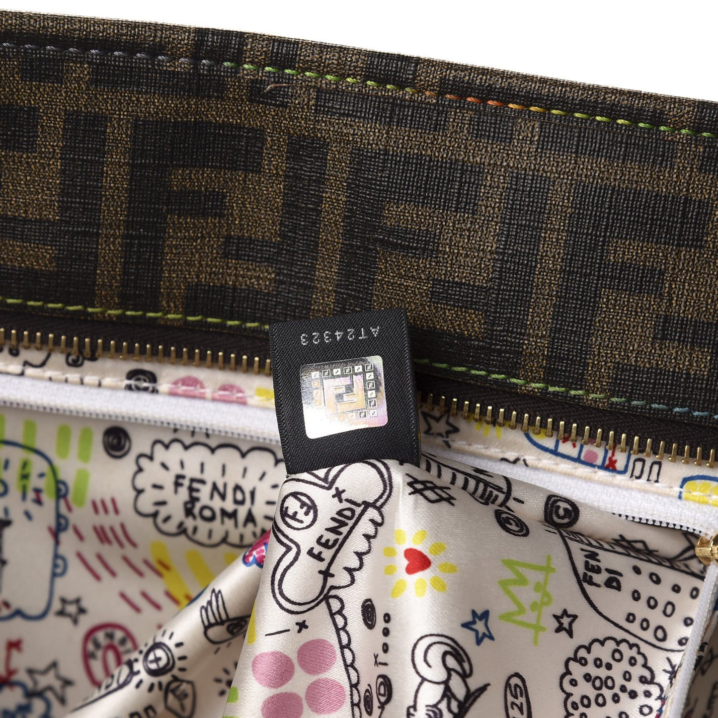 Zucca Spalmati Print Large Roll Tote Tobacco Multicolor