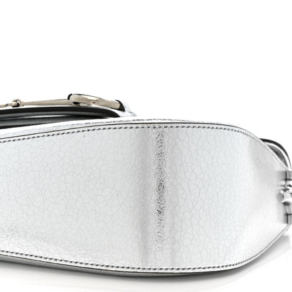 Gucci Metallic Demetra Small Horsebit 1955 Asymmetric Shoulder Bag Silver 10 of 10