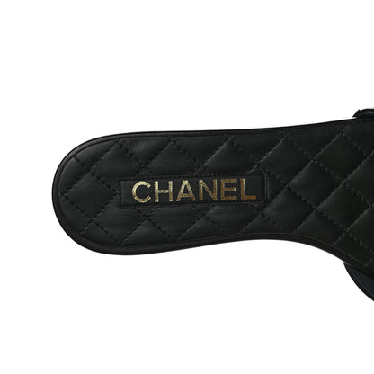 Chanel Lambskin Quilted CC Turnlock Sandals 38.5 Black 7 of 8