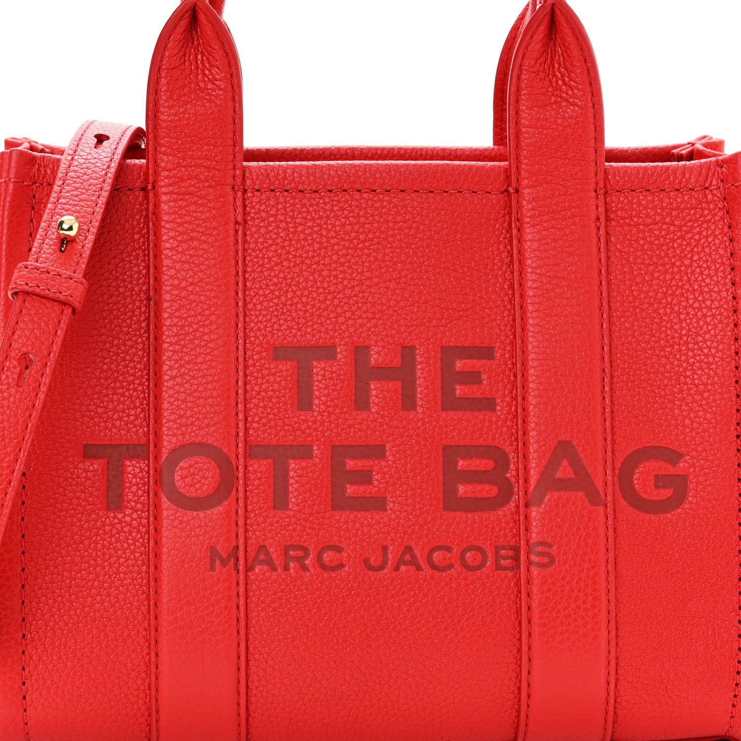Marc Jacobs Grained Calfskin Small The Tote Bag True Red 4 of 10