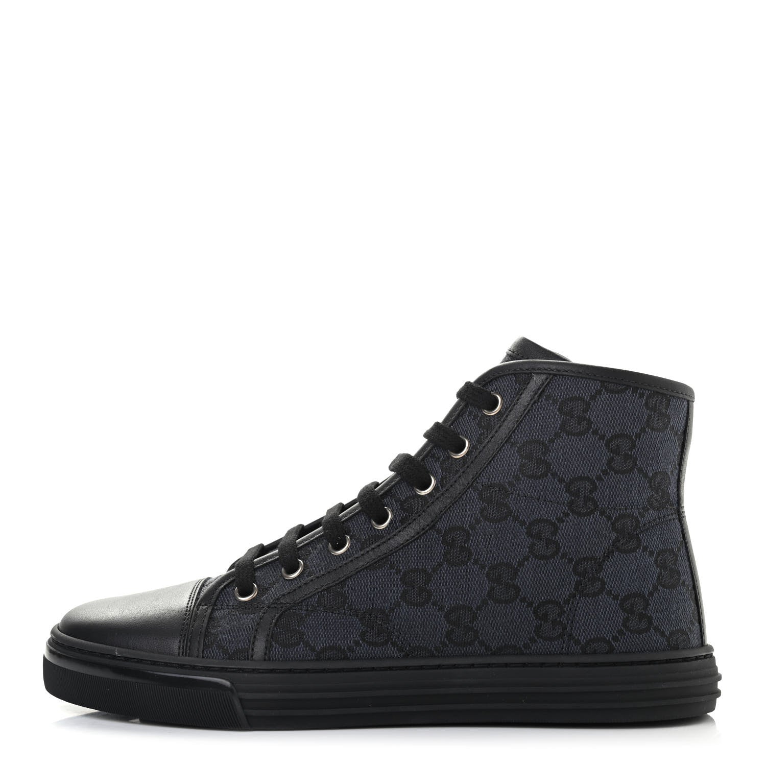 Gucci Monogram High Top Sneakers 36.5 Black 1 of 8