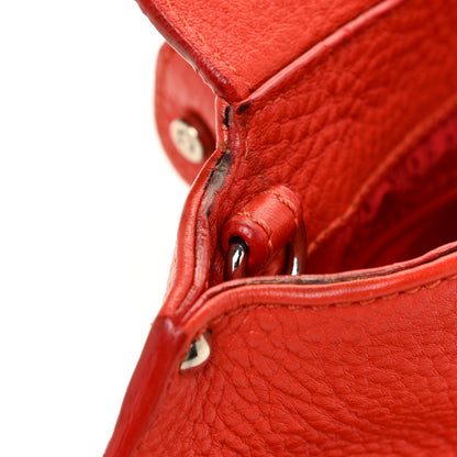 Salvatore Ferragamo Grained Calfskin Sofia Satchel Red 16 of 21