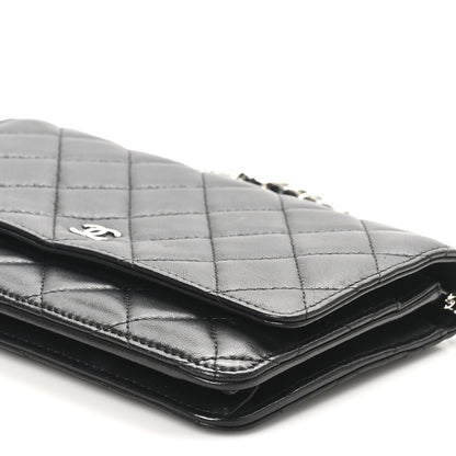 Chanel Lambskin Quilted Wallet On Chain WOC Black 10 of 11