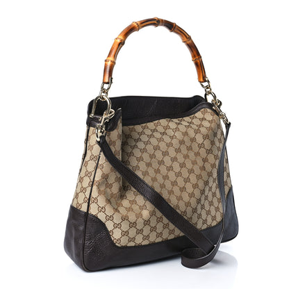Gucci Monogram Medium Diana Bamboo Shoulder Bag Dark Brown 3 of 12