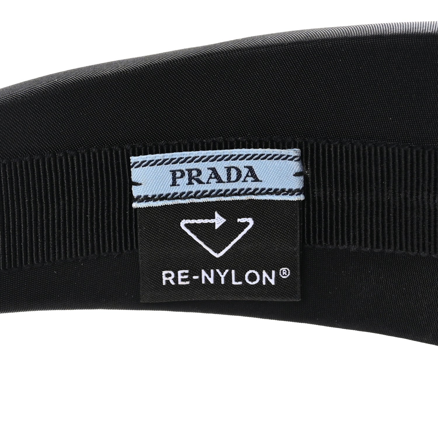 Prada Re-Nylon Metal Triangle Logo Headband Black 4 of 6