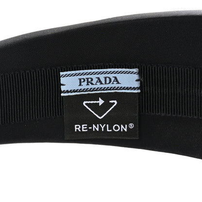 Prada Re-Nylon Metal Triangle Logo Headband Black 4 of 6