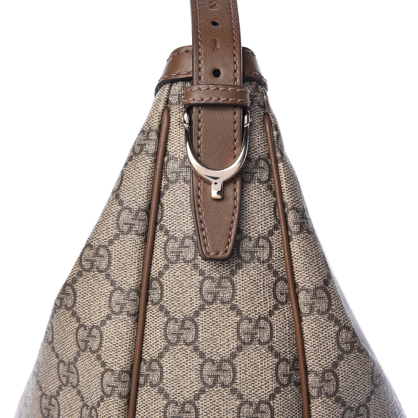 GG Supreme Monogram Margaux Calfskin Medium Nice Hobo Beige Ebony Acero