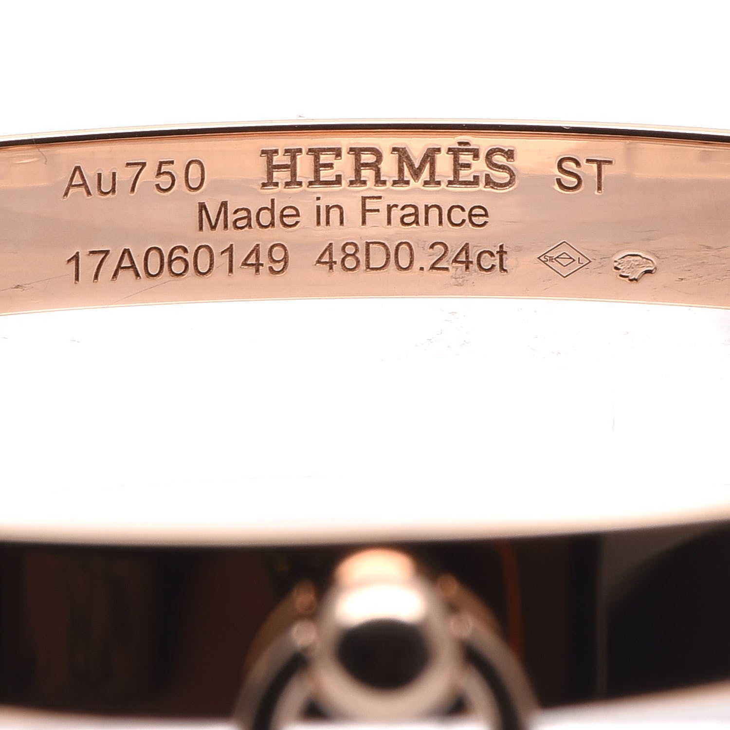 Hermes 18K Rose Gold Diamond PM Collier De Chien Bracelet ST 3 of 6