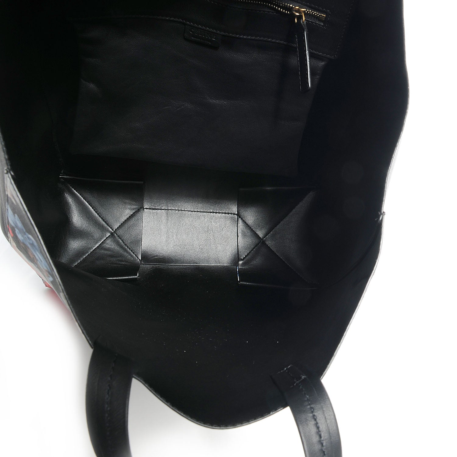 Celine Lambskin Floral Vertical Cabas Potiron 6 of 8