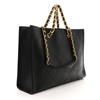 Chanel Calfskin Stitched Large Shopping Tote Black 4 of 16