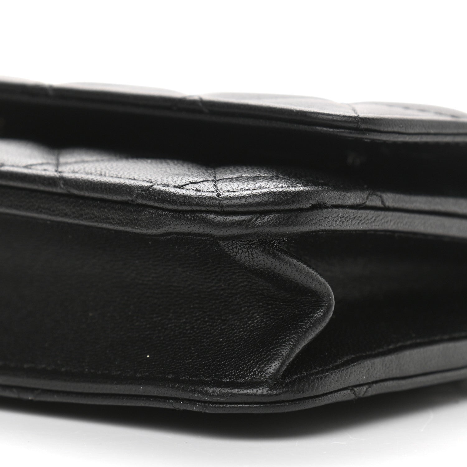 Chanel Lambskin Quilted Pearl Wallet On Chain WOC Black 10 of 13