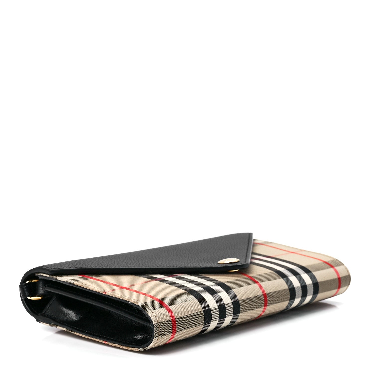 Burberry Grainy Calfskin Vintage Check Wallet With Detachable Strap Black 4 of 10