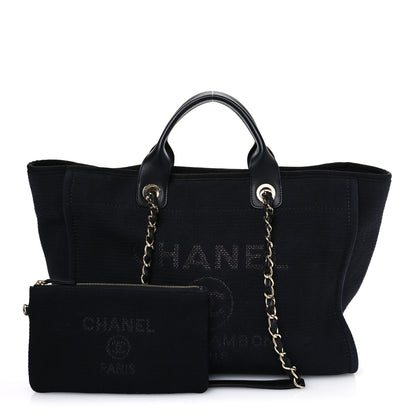 Chanel Mixed Fibers Medium Deauville Tote Black 3 of 12