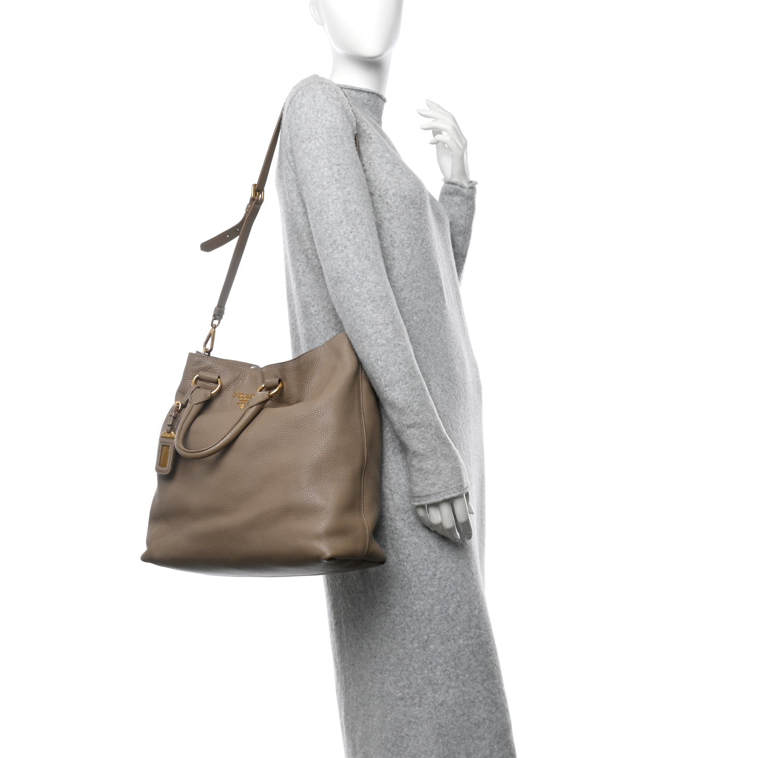 Prada Vitello Daino Tote Argilla 2 of 15