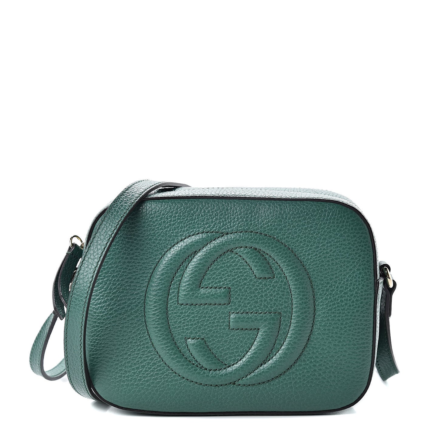 Pebbled Calfskin Small Soho Disco Bag Emerald Green