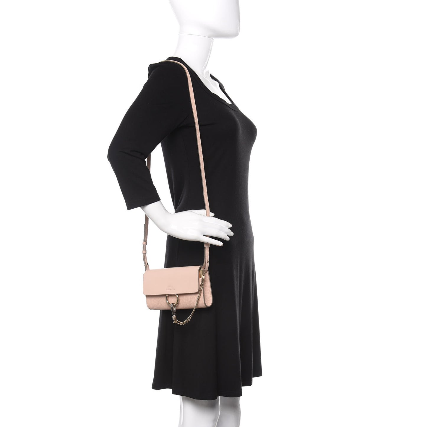 Calfskin Mini Faye Shoulder Bag Cement Pink