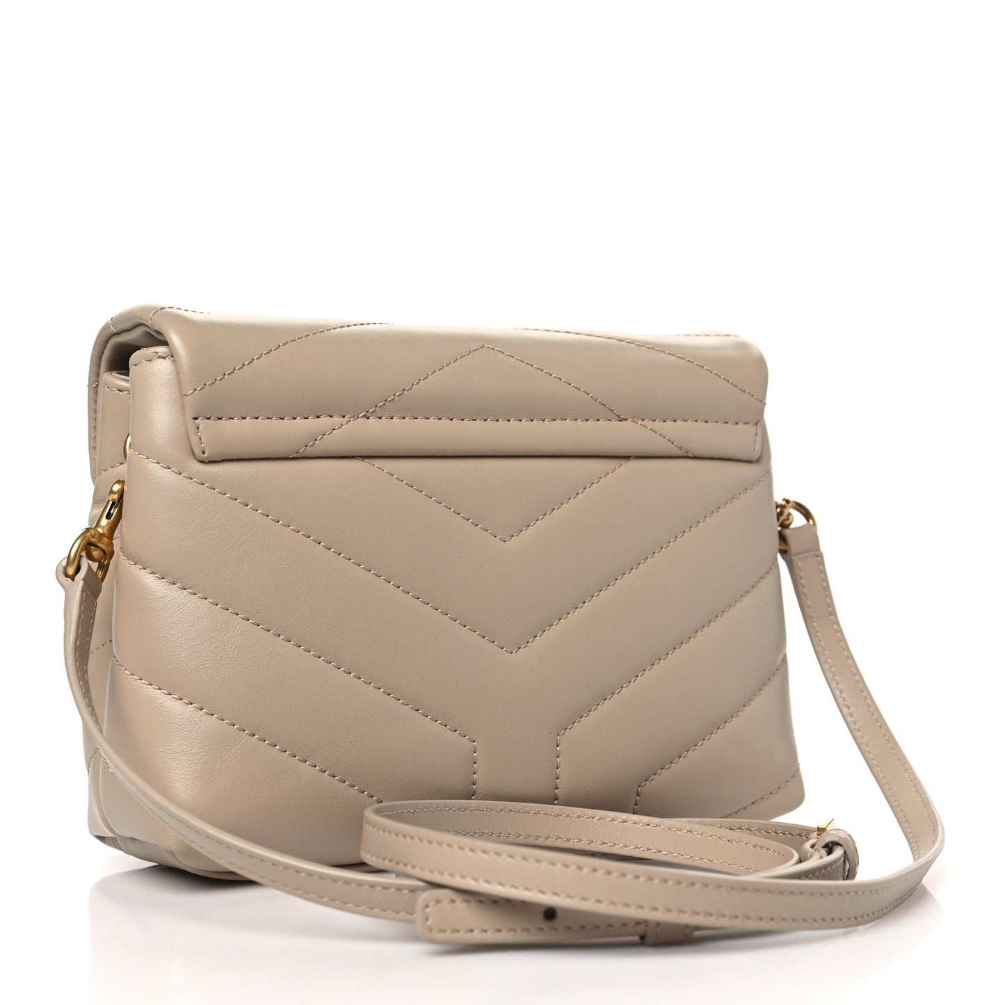Calfskin Y Quilted Monogram Toy Loulou Crossbody Bag Dark Beige