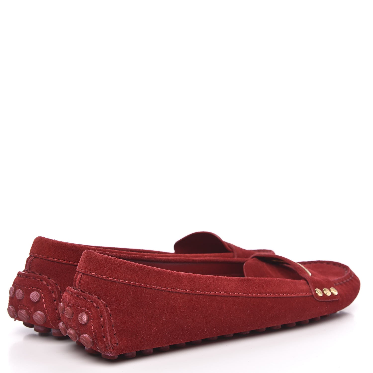 Louis Vuitton Suede Womens Travel Moccasin Loafers 39 Rouge 4 of 8