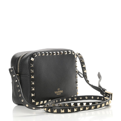 Valentino Garavani Pebbled Calfskin Rockstud Camera Crossbody Bag Black 3 of 9
