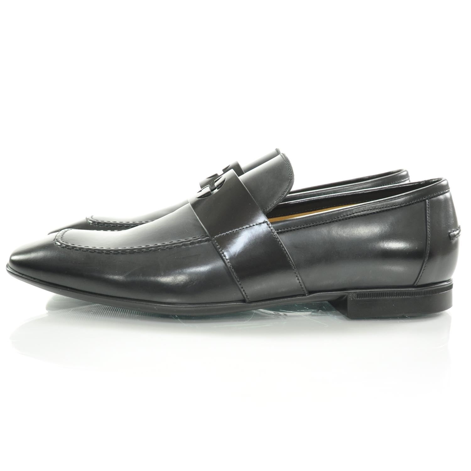 Gucci Mens Leather Loafers 10 Black 2 of 8