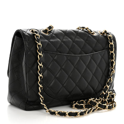 Chanel Caviar Quilted Jumbo Single Flap Black 3 of 13