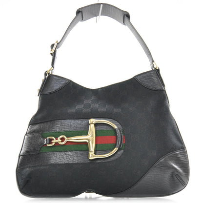 Gucci Monogram Web Hasler Hobo Black 1 of 9