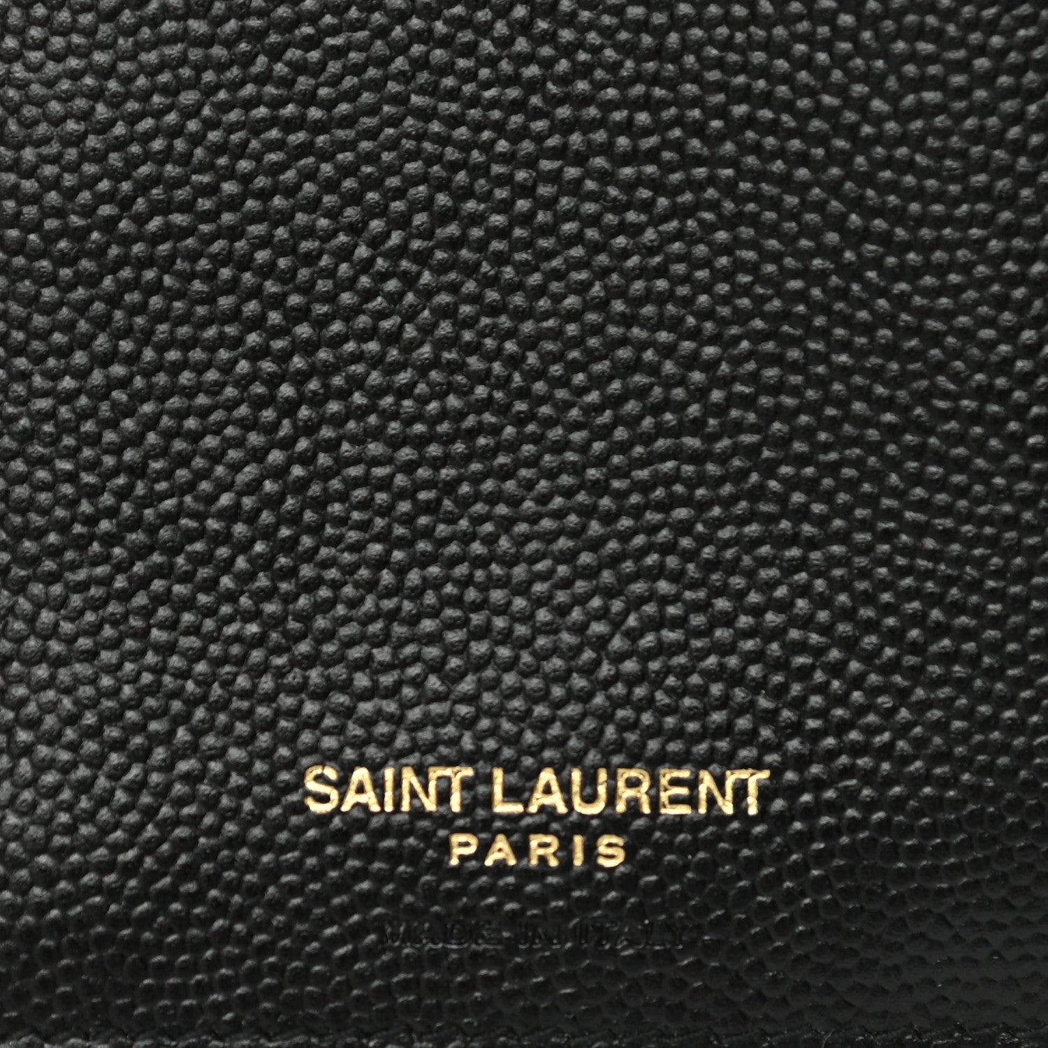 Saint Laurent Grain De Poudre Matelasse Chevron Monogram Compact Tri Fold Wallet Black 6 of 8