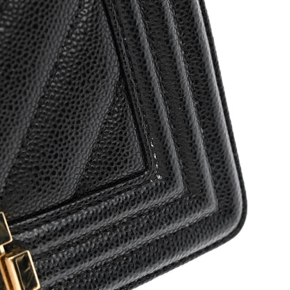 Chanel Caviar Chevron Quilted Small Boy Flap Black 11 of 11