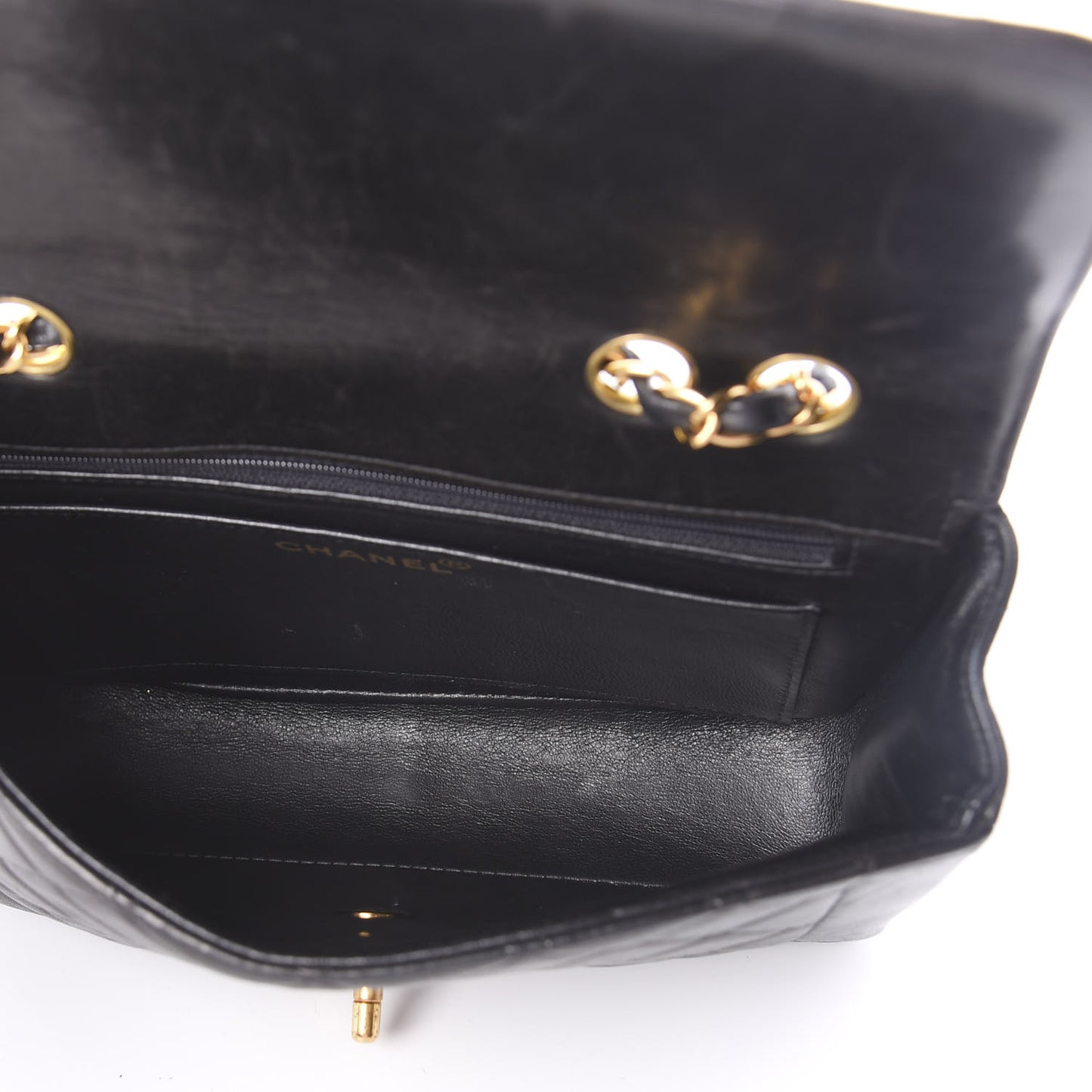Lambskin Quilted Small Single Flap Bag Black