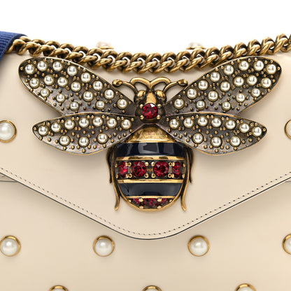 Gucci Nappa Pearl Studded Mini Queen Margaret Broadway Shoulder Bag Mystic White 14 of 15