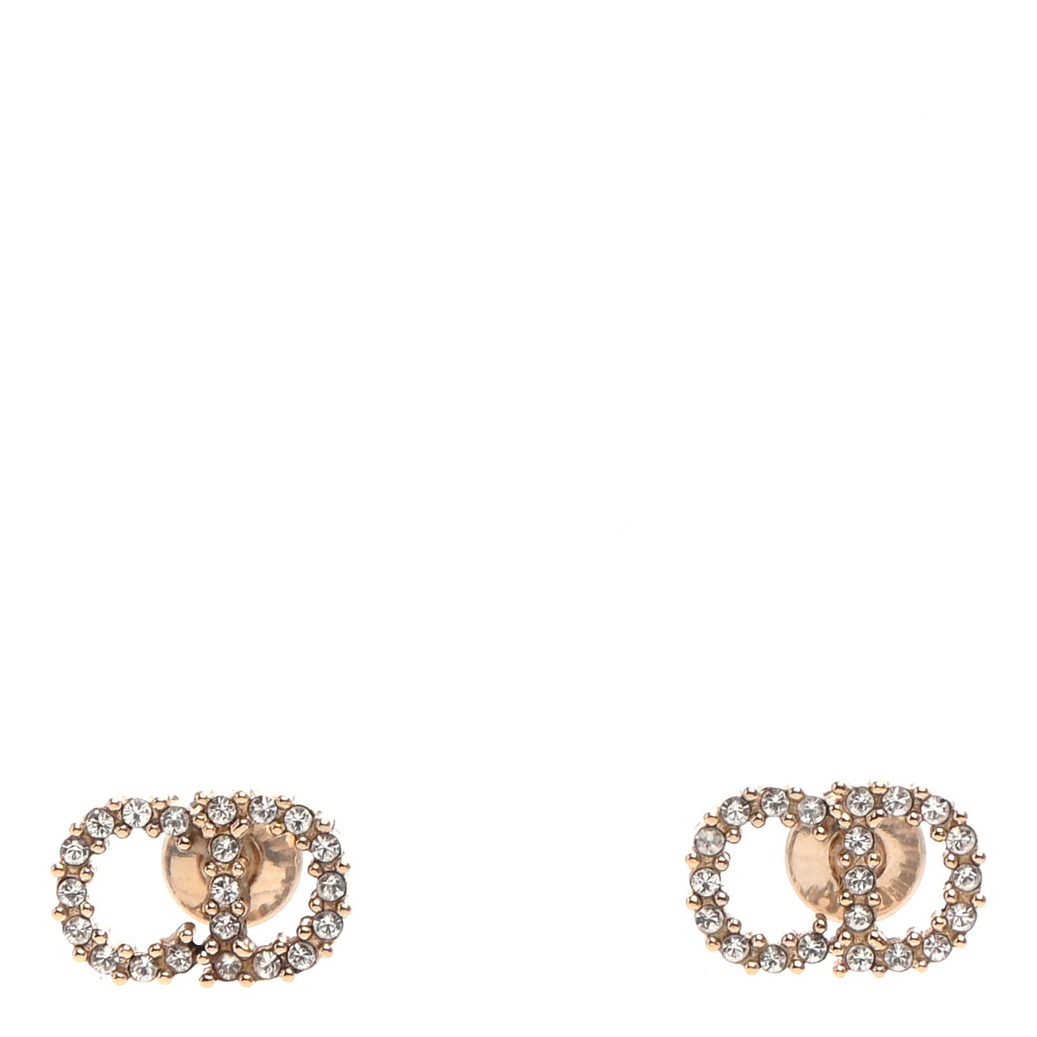 Christian Dior Crystal Clair D Lune Earrings Gold 1 of 3