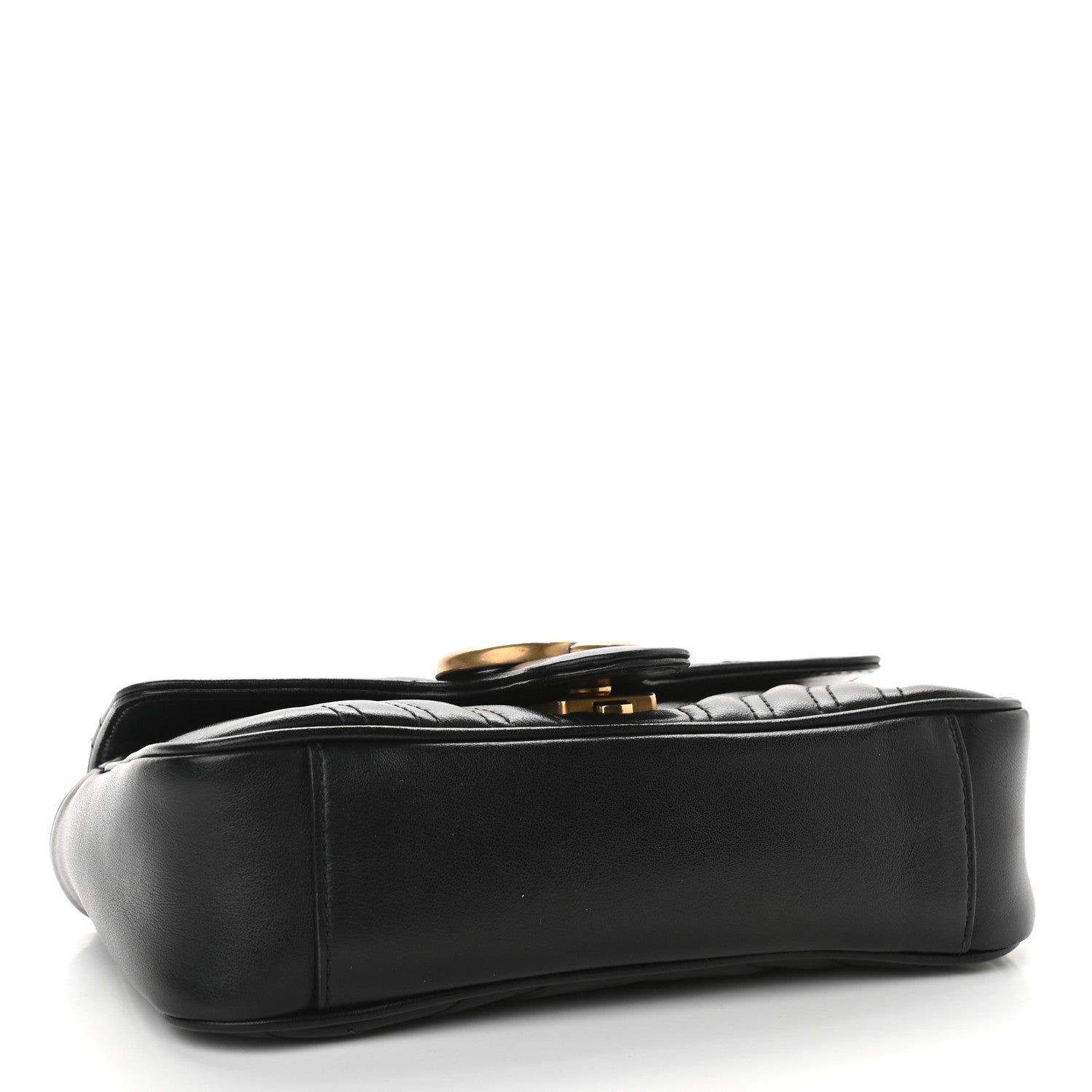 Gucci Calfskin Matelasse Mini GG Marmont Shoulder Bag Black 4 of 9