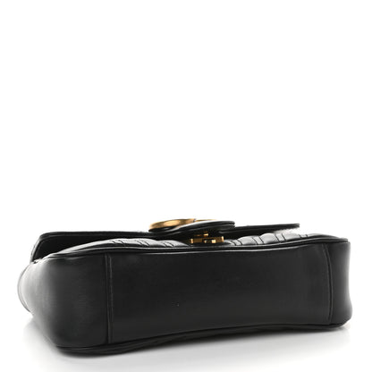Gucci Calfskin Matelasse Mini GG Marmont Shoulder Bag Black 4 of 9