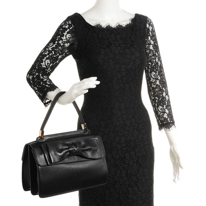 Valentino Garavani Nappa Small Aphrodite Bow Satchel Black 2 of 7