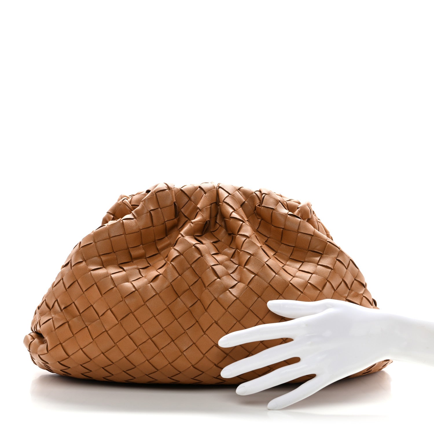 Bottega Veneta Nappa Maxi Intrecciato The Pouch Oversized Clutch Caramel 2 of 11