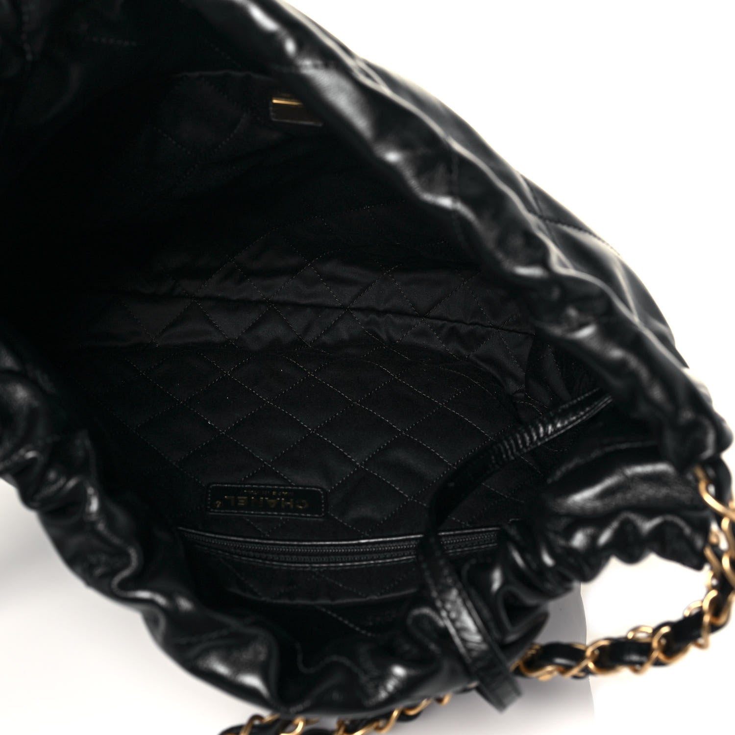 Chanel Shiny Calfskin Quilted Small Chanel 22 Black 10 of 15
