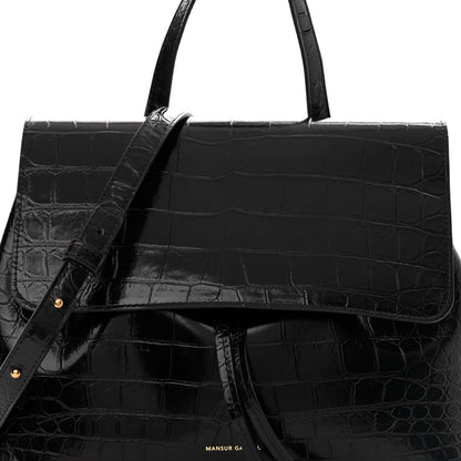 Mansur Gavriel Calfskin Crocodile Embossed Lady Bag Brown 7 of 13