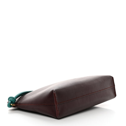 Loewe Shiny Nappa Calfskin Knot T Pouch Burgundy Emerald 4 of 8