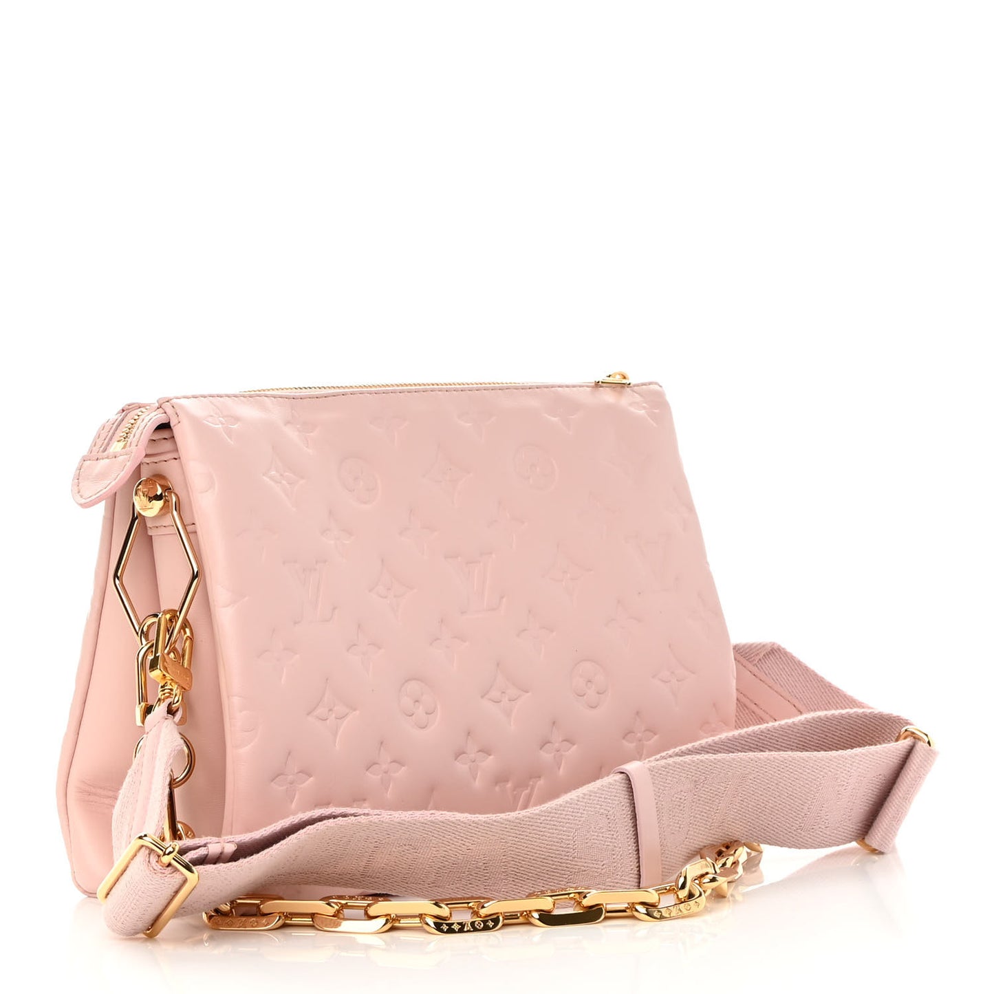 Lambskin Embossed Monogram Coussin PM Rose